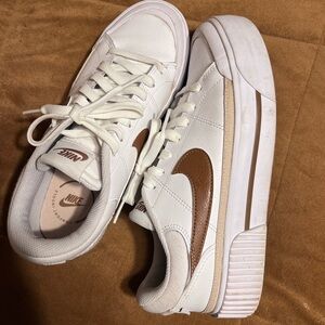 Nike Women's Court Legacy Lift White and Brown Sneakers